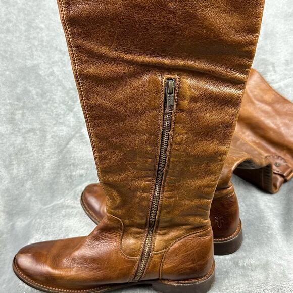 Frye Size 7.5 Womens Brown Leather Shirley OTK Over the Knee Riding Boots - Picture 11 of 13